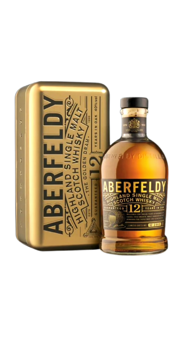 Aberfeldy Single Malt Scotch 12yr 80 W/ Gift Tin Box